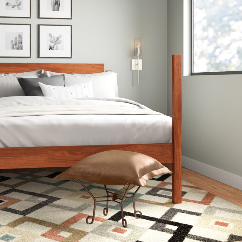 Repose-pieds carré 24 po Dianaliz, Similicuir couleur bronze