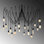 Lustre industriel moderne, hauteur réglable, structure en métal noir, 102 cm (40,2 po) de hauteur, 16 cm (6,3 po) de base | 20 x douilles E27, 40 W maximum | Éclairage élégant pour la maison et le bureau, classé IP20