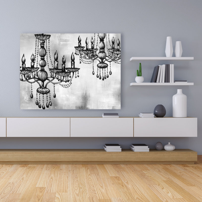 Two Crystal Chandeliers - Still Life Living Room Canvas Decor