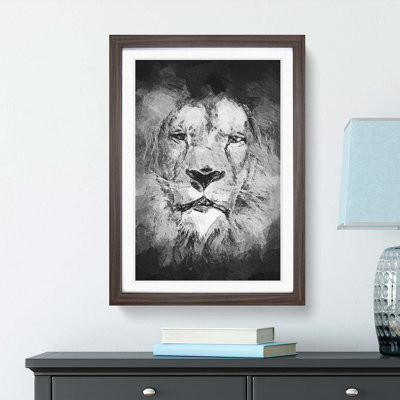 Lion Portrait in Abstract - Picture Frame Painting Print