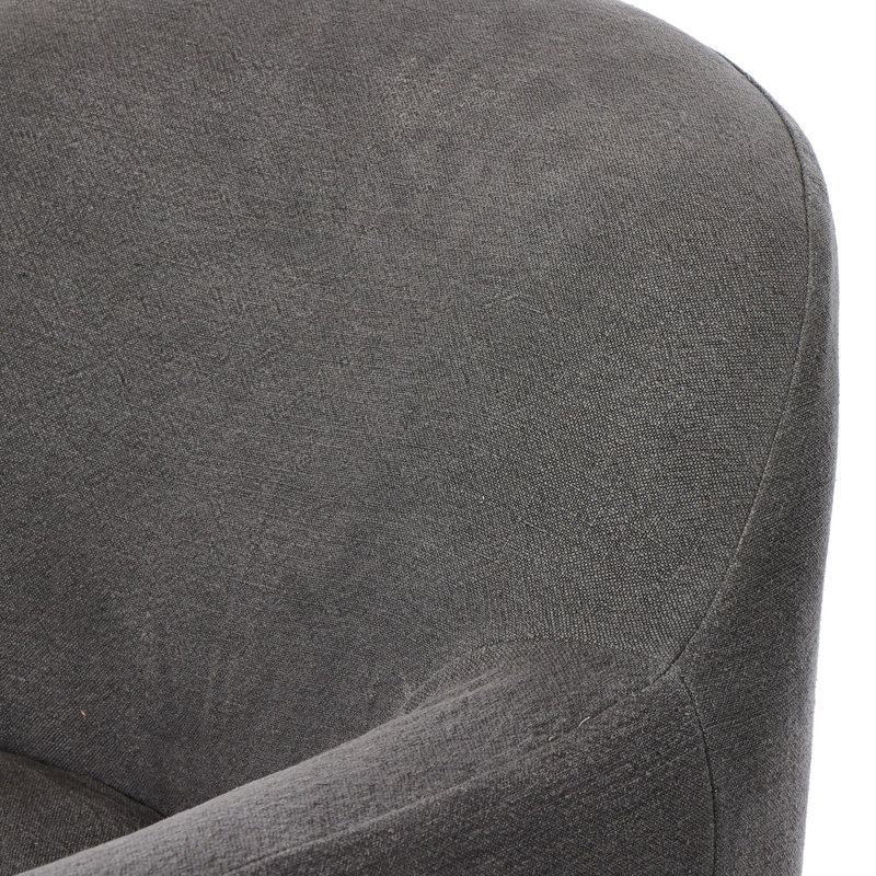 Lowell Slipcover Swivel Chair, Blue Linen