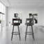 Tabouret de bar pivotant 26 po en métal brun avec similicuir brun