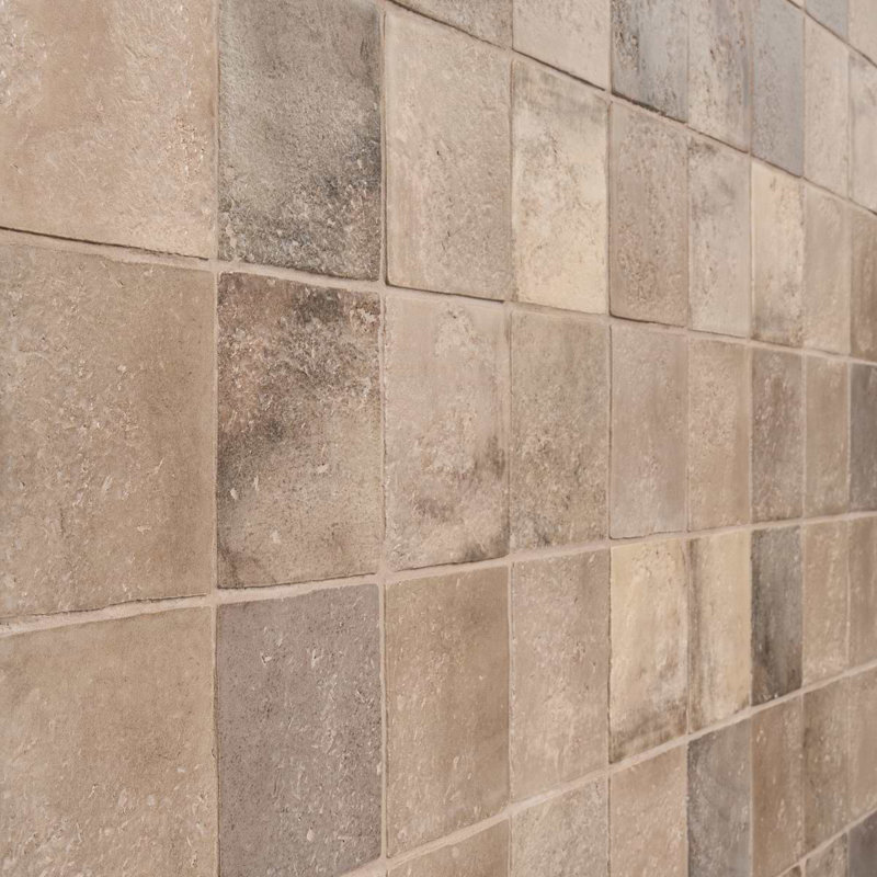 Navari 5X5 Textured Matte Ceramic Tile, Taupe