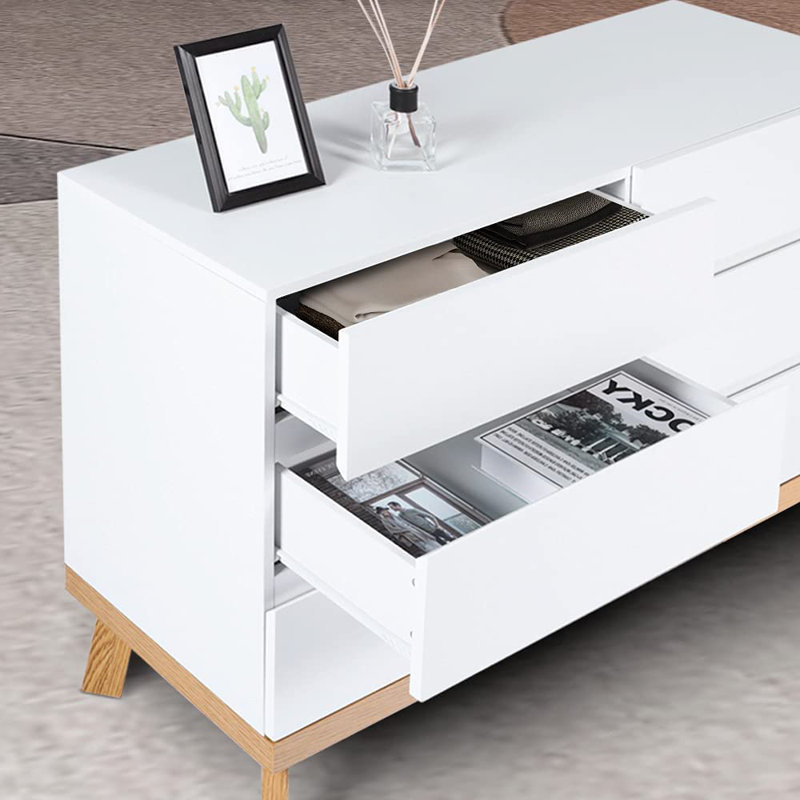 Commode double l 47,2 po à 6 tiroirs Kryslynn
