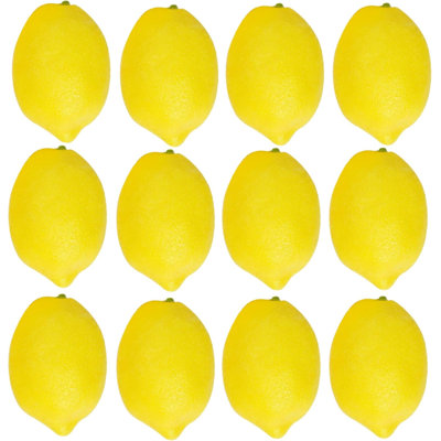 12 Pcs Artificial Lemons Artificial Fruits Fake Lemons Lifelike Lemonade Simulation Party Kitchen Table Summer Decorations Vase Filler Photographic Props