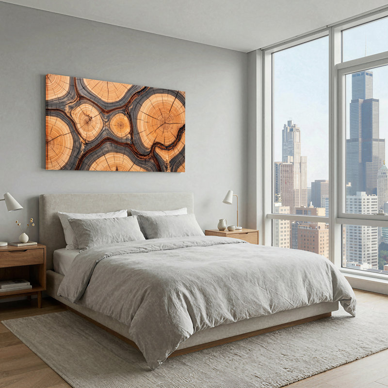 Art mural sur toile brun et gris