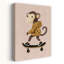 Cute Monkey Skater Playful Contemporary Monkey Wall Art Print 1 Piece Wrapped Canvas Wall Art-892735225