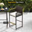 Ensemble de bar en osier 3 pièces avec 2 coussins de siège pour la cour