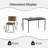 Hararat Modern 5-Piece Dining Set Rectangular Table Upholstered Chairs Industrial Style for Small Spaces Dining Room-199642553-199642555