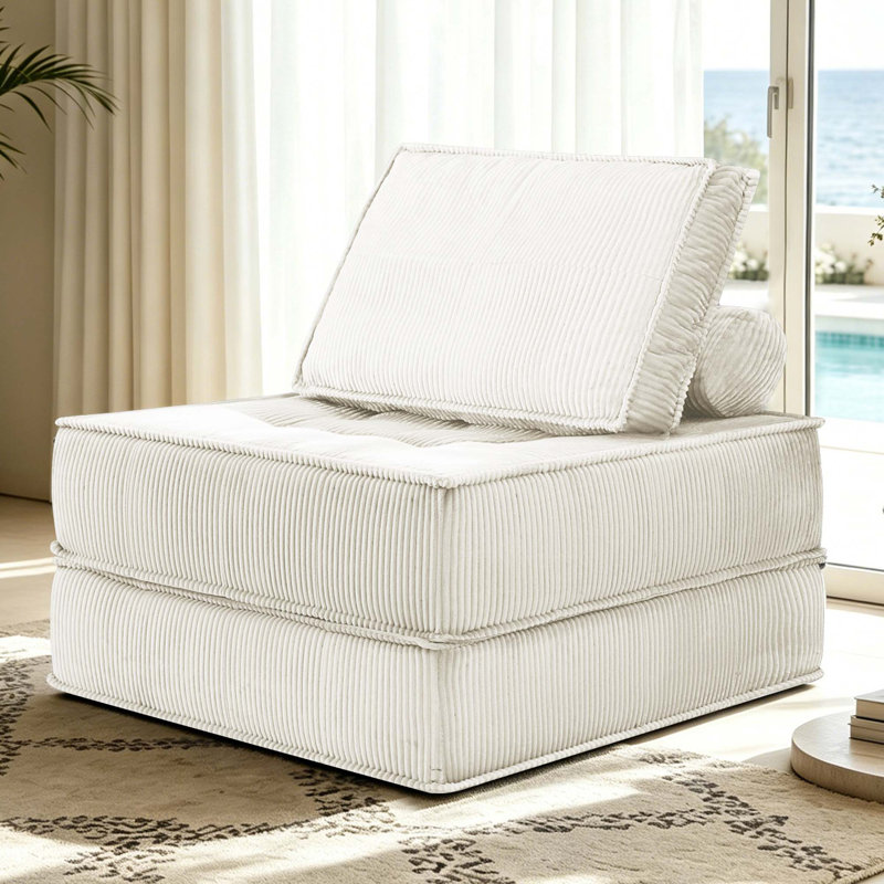 Convertible Boneless Sofa with Spring Padding Comfort