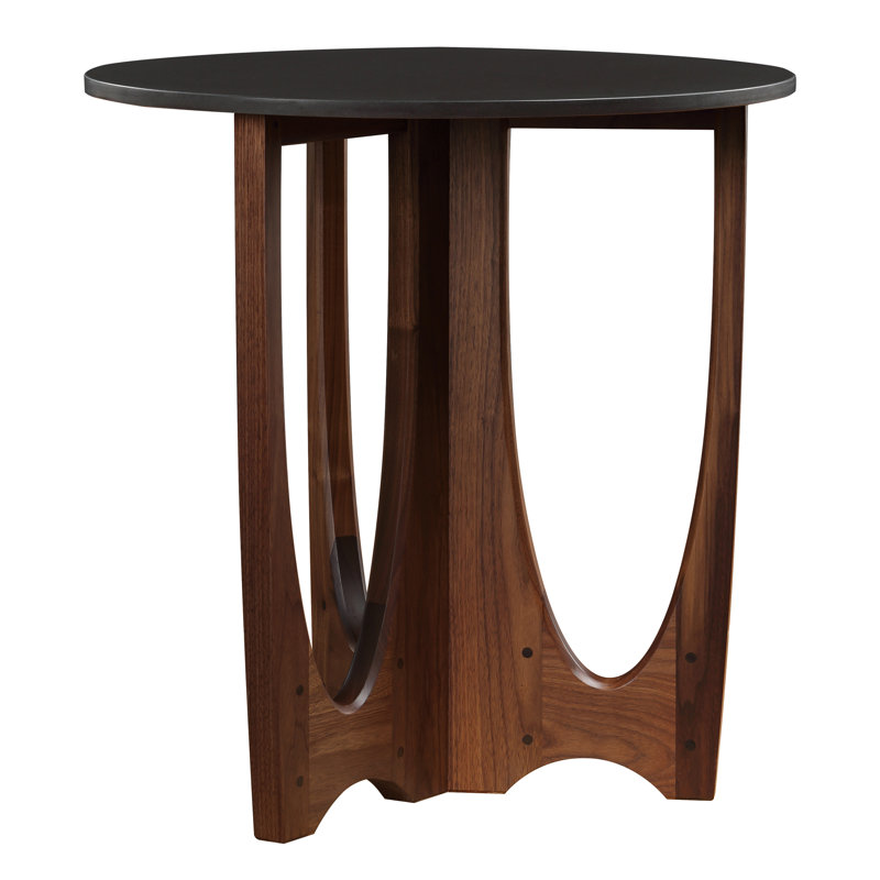 Walnut Grove Drink Table - Stone Top, 26.5" H x 26" W x 26" D