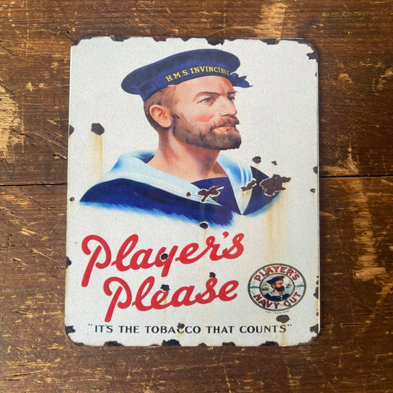 Navy Player Please Sailor Metal Sign Plaque, 60cm H x 40cm W