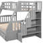Lit superposé simple gris avec. Structure solide en bois massif. Optimisation de l'espace. Option de couchage polyvalente. Sécuritaire pour. Aucune boîte à ressorts dans les tiroirs et la commode. Fabrication durable. Espace de rangement supplémentaire.