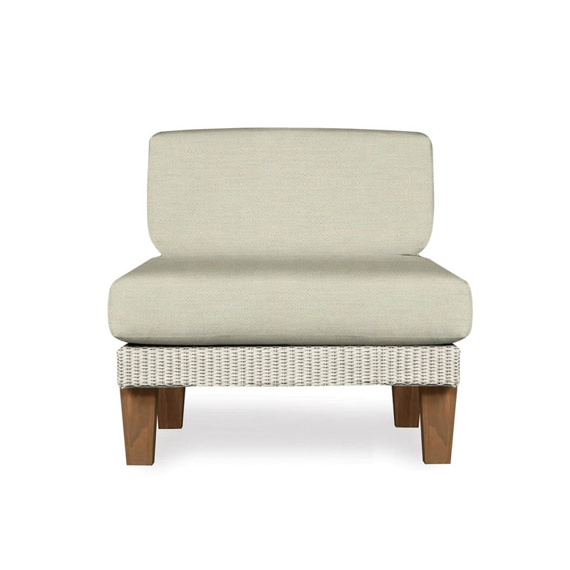 Catalina Outdoor Teak Lounge Chair, Demo Mist, Linen