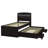 Dark Brown Twin XL Platform Bed with LED Headboard, Storage Drawers, Charging Station & Twin Trundle-891230788