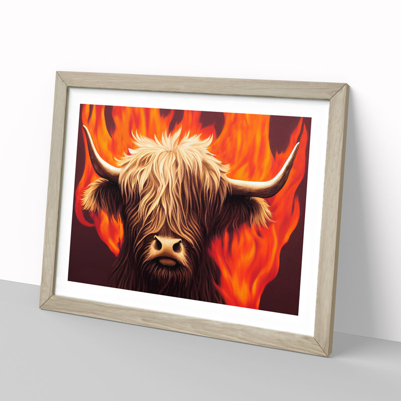 Unforgettable Highland Cow - Framed Print, 25cm H x 34cm W x 2cm D, Oak Framed