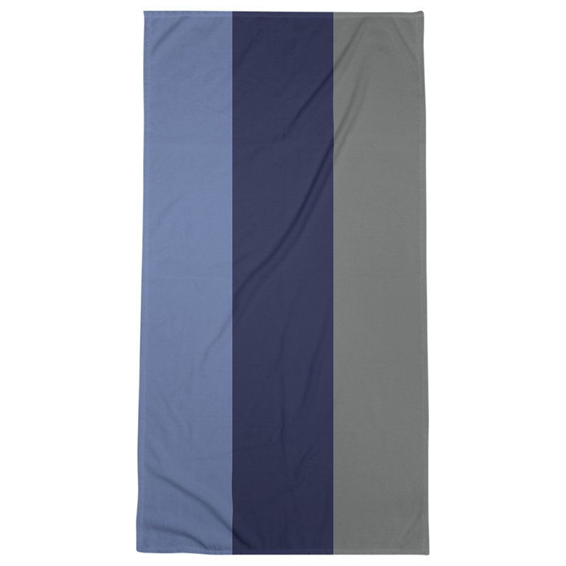 Cotton Blend Lightweight Bath Towel, Blue/Navy/Gray