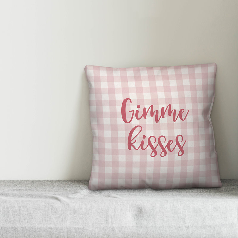  Coussin décoratif Gimme Kisses, Rose, Housse de coussin
