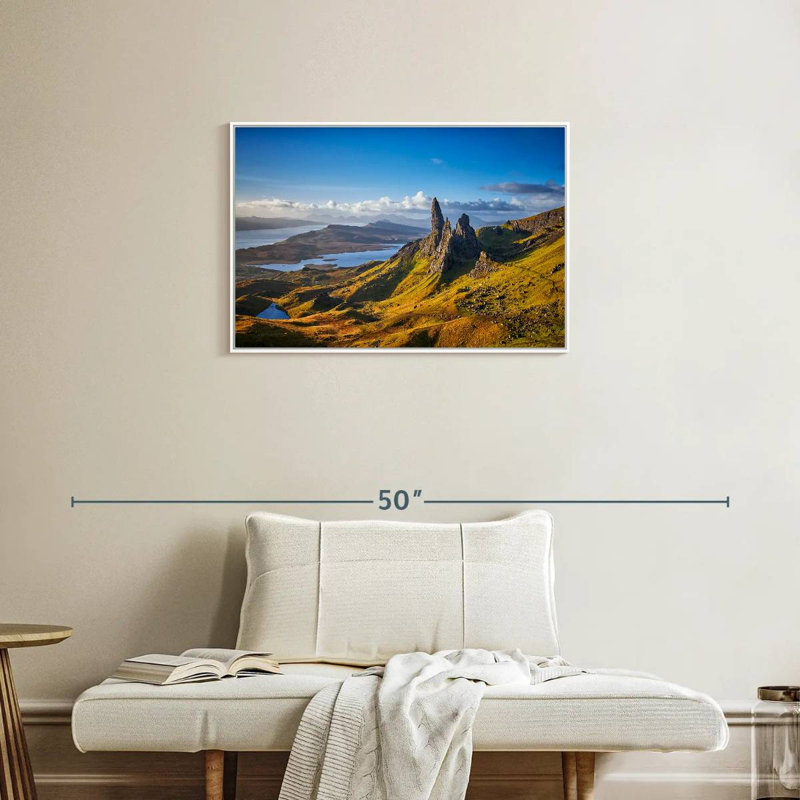 Vieil homme de Storr, Cadre flottant blanc, 31 po x 21 po