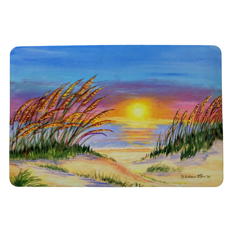 Tapis antidérapant Gavynn Sea Oates Sunrise 18 po x 26 po