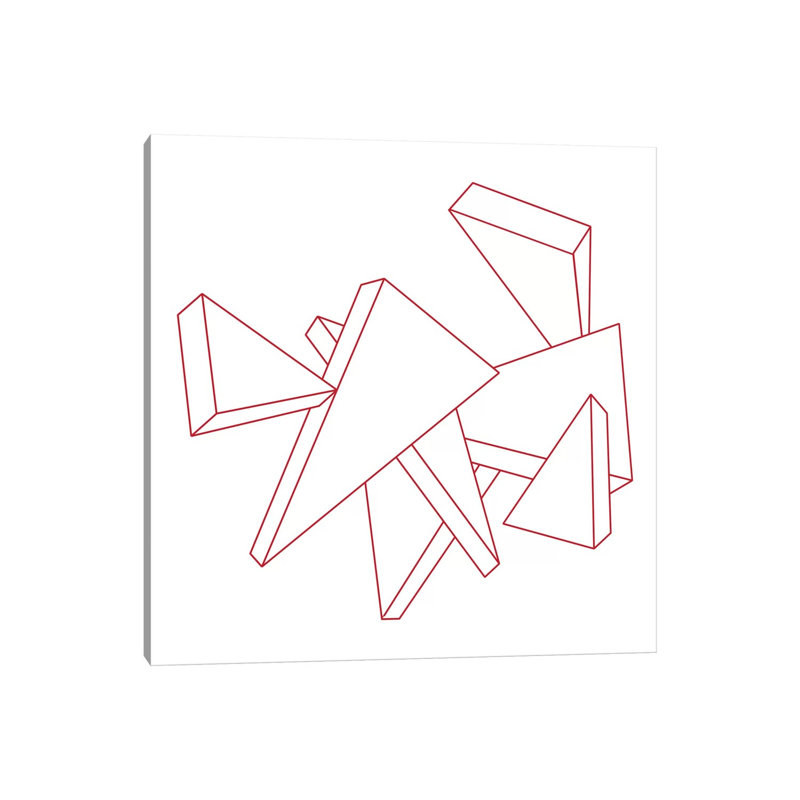 Modern Art- Stencil Triangles 1 Piece Wrapped Canvas Wall Art, 93.98 cm H x 93.98 cm W x 3.175 cm D