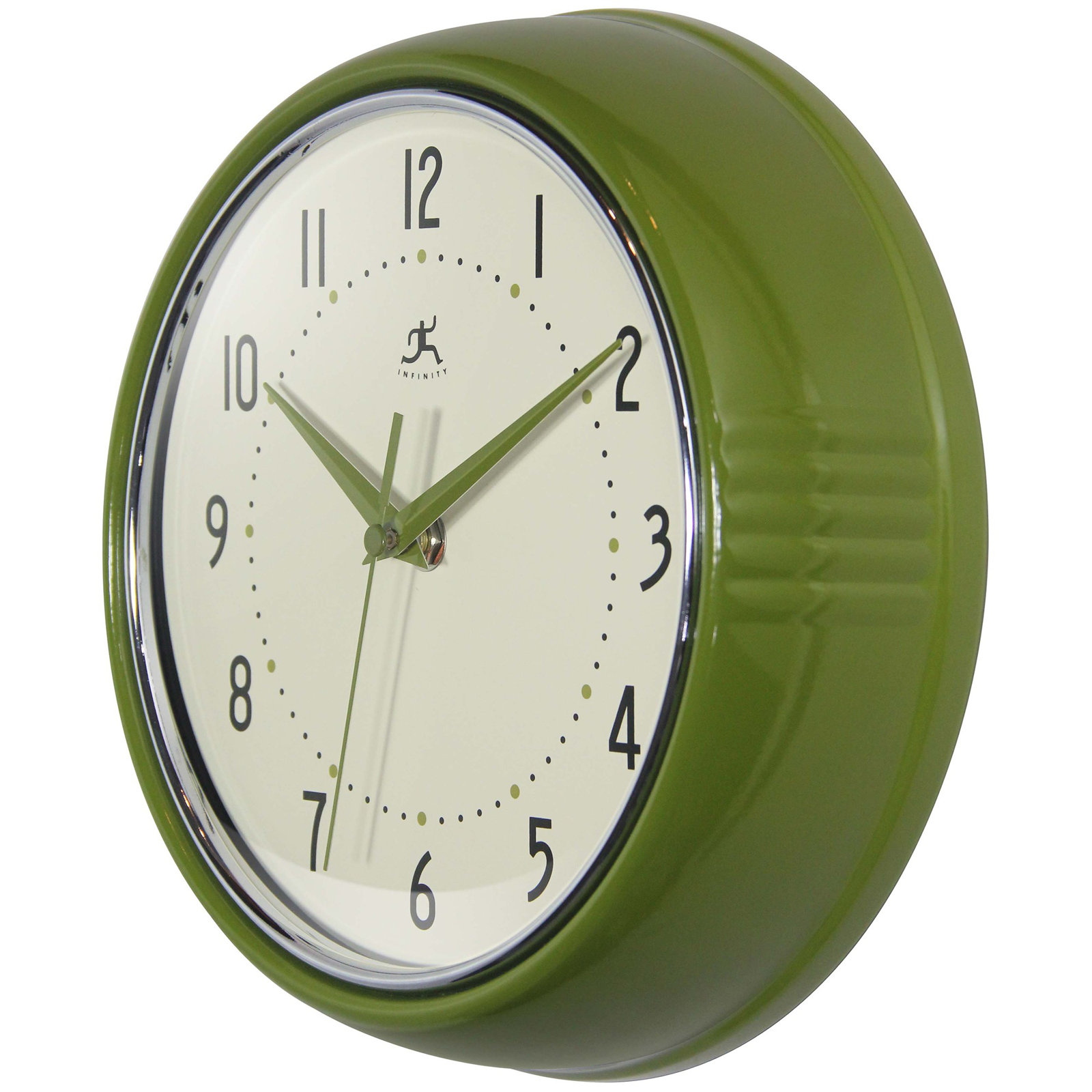 Desdra Metal Wall Clock, Small, Olive Green