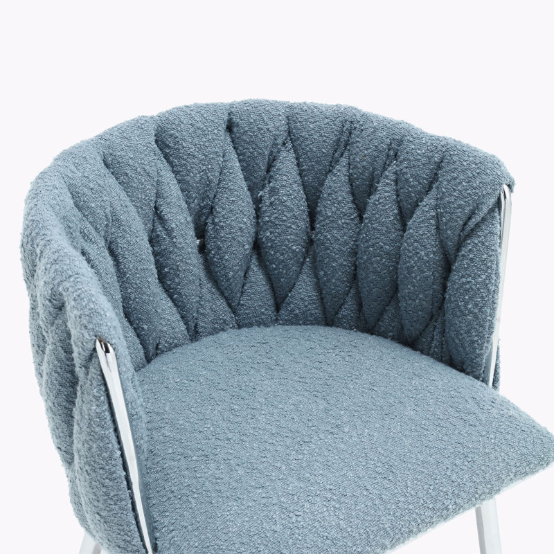 Fauteuil de 21,26 po de large Valeen, Tissu bouclé bleu clair