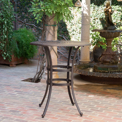 Corle Round Metal Outdoor Bar Table