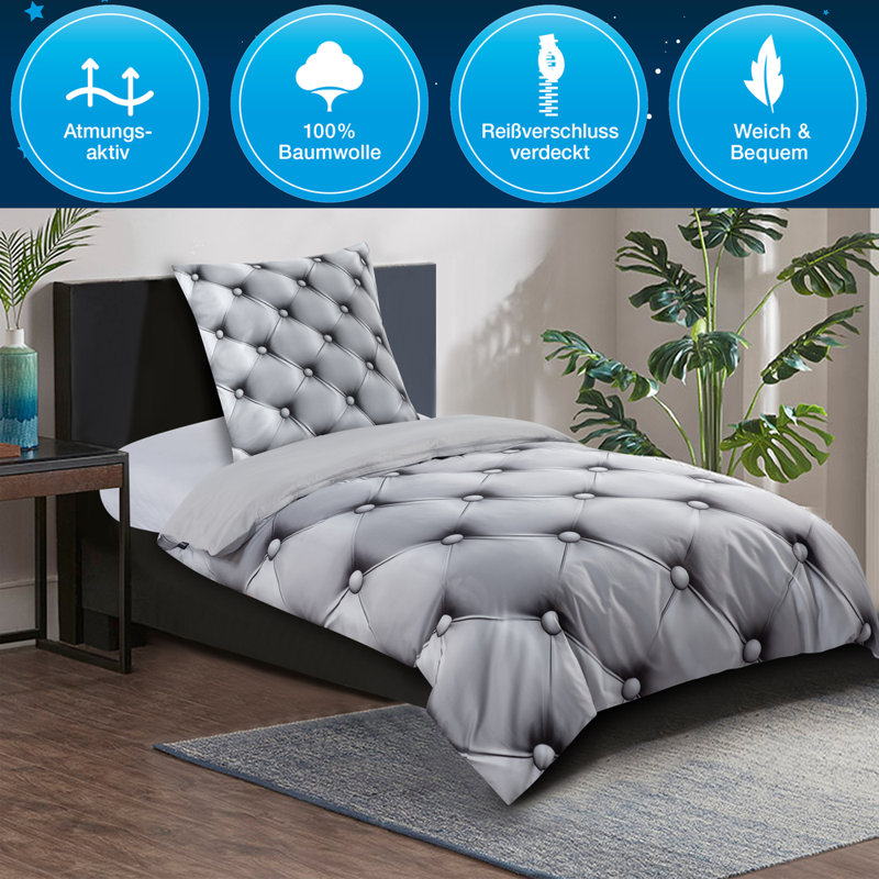 Cotton Irish Chain Duvet Cover Set with Pillowcases Included