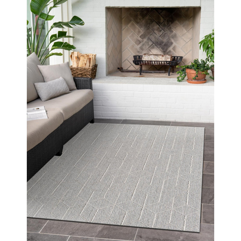 Tapis contemporain gris clair Ohanlon, Rectangle 2 pi x 3 pi 1 po