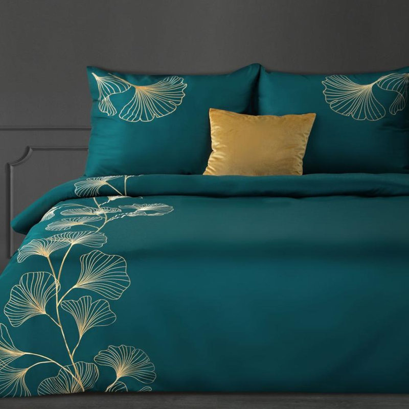 Gaile Cotton Floral Duvet Cover Set with Pillowcases, 160 x 200 -2  Pillowcases (70 x 80cm), Turquoise