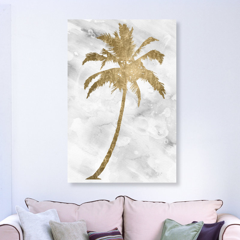 Palmier doré - impression sur toile tendue, H 45 po x l 30 po, Toile tendue