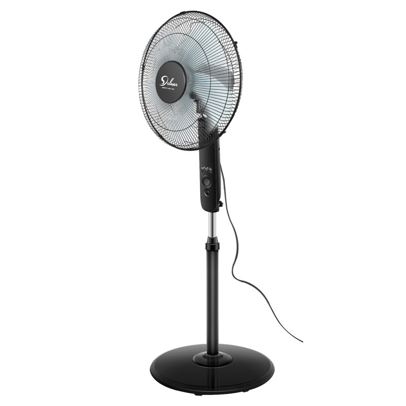 Noir autonome à 3 vitesses 16 po Ventilateur de plancher avec télécommande