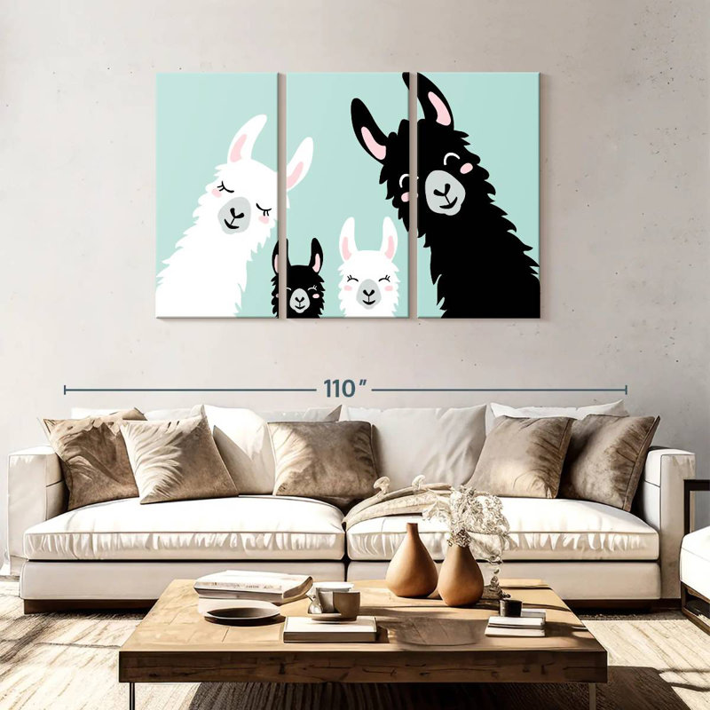 Brampt Fun Llamas, 48" H x 74" W