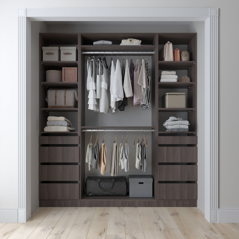 72" Closet System, Brown