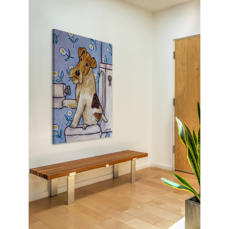 «Fox Wire Terrier» par Jay Schmetz - reproduction sur toile, H 60 po x l 40 po