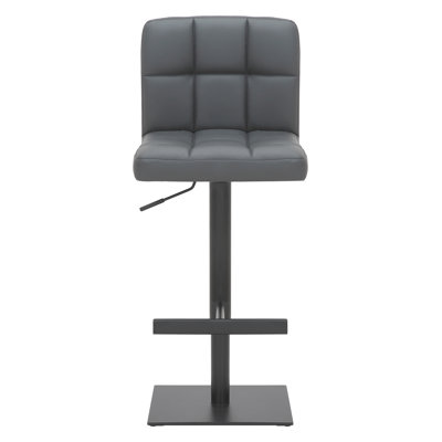 Hetem Swivel Upholstered and Faux Leather Adjustable Height Bar Stool with Steel Frame
