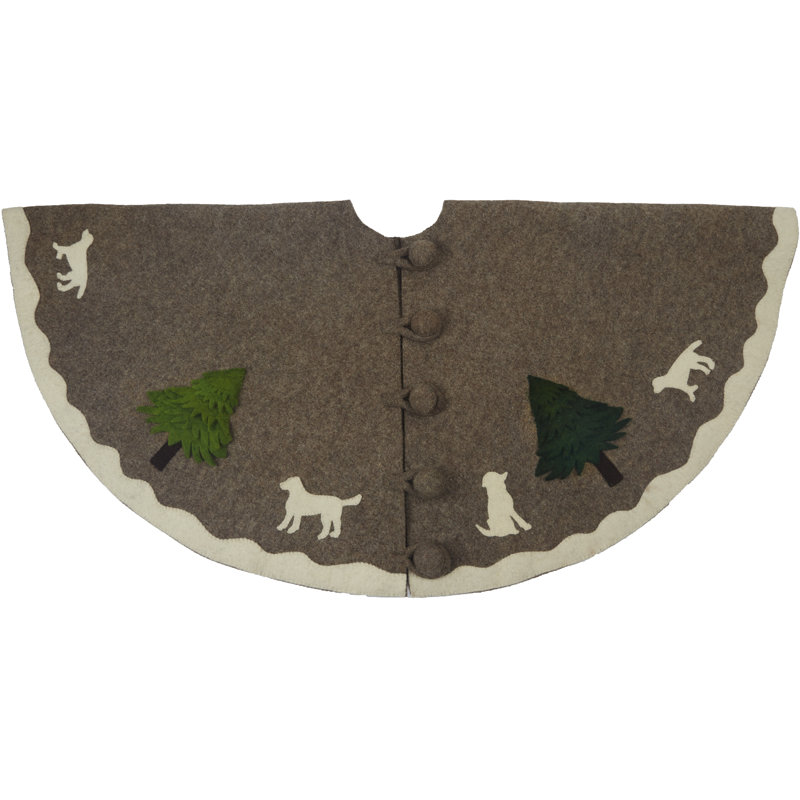 Handmade Christmas Tree Skirt, Gray, 72"
