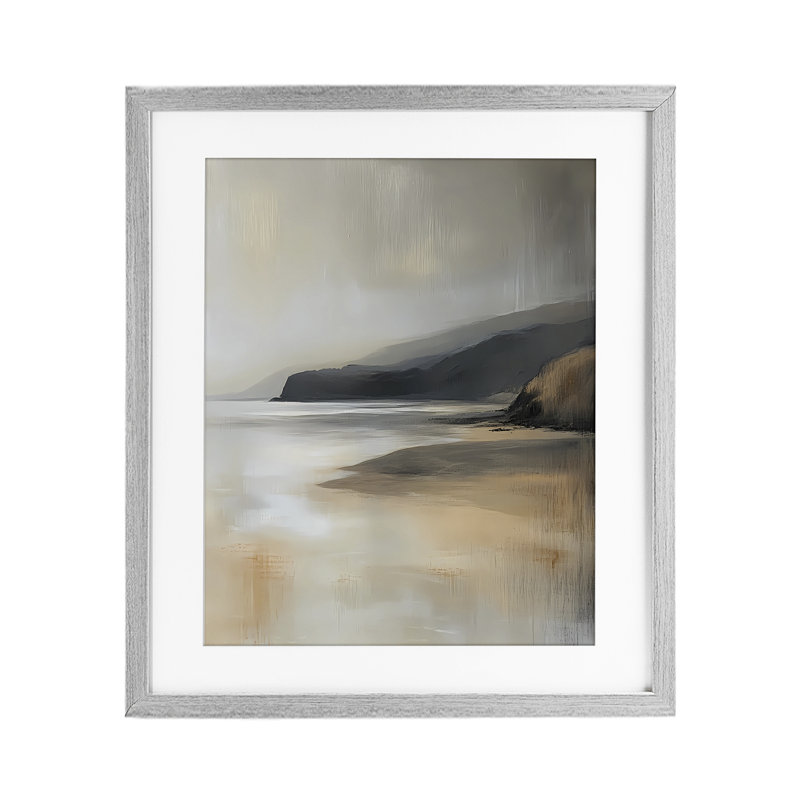 Reproduction sous verre encadrée Peachy Paynes Cove, conception par Walker Noble, Cadre de ferme gris, H 16 po x l 13 po