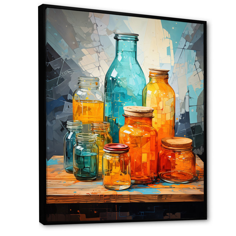 Ferdina Food Condiments An Abstract, H 32 po x l 16 po x P 1 po, Cadre flottant noir