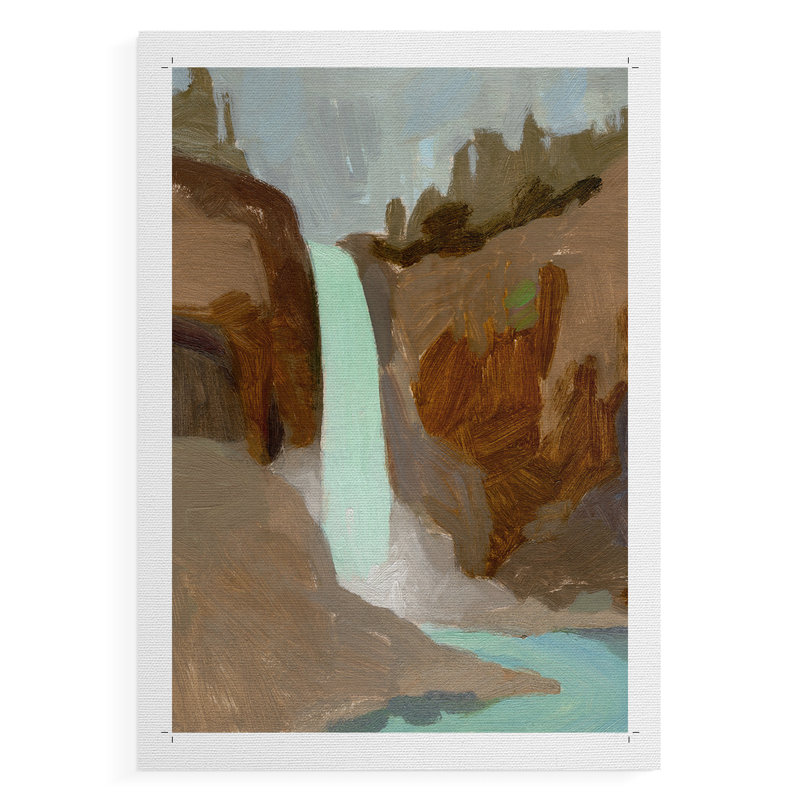 Turquoise Falls I - Impression sur toile seulement - NON-CADRE, H 18 po x l 12 po