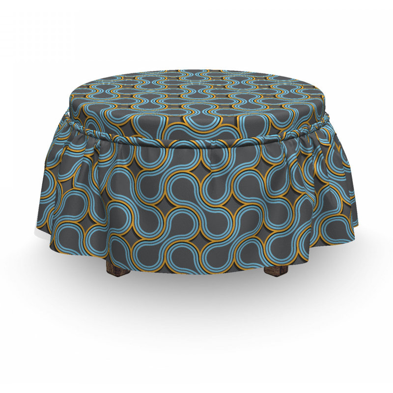 Housse pour repose-pieds torsadé fouillis lines