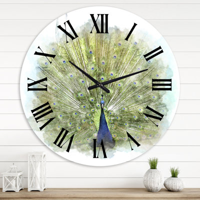 Peacock Bird - Horloge murale traditionnelle