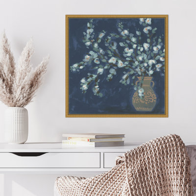«Midnight Indigo Blooms I» par June Erica Vess, reproduction d'art sur toile encadrée
