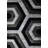 RugGuy Geometric Modern Area Rug - Black & Gray Hexagon - for Living Room, Dining Room - 5'3" x 7'3" , Shed-Free, Easy to Clean-1487272815-1492639642