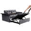 31 lits en velours pliable, dossier réglable, table d'appoint avec port, sac de rangement et coussins, salon gris foncé moderne et doux