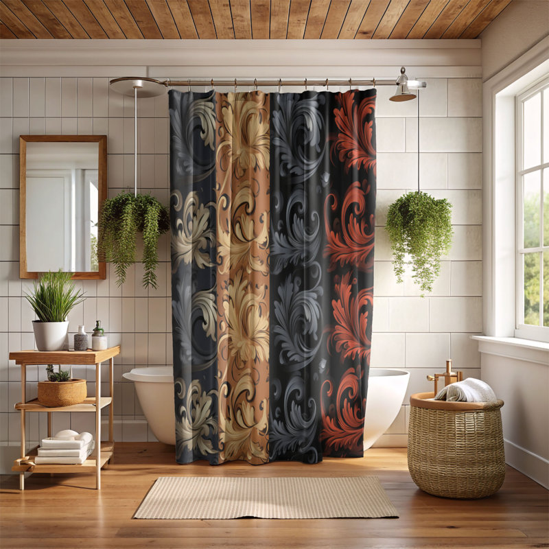 Rideau de douche Damask Perfection - Premium, H 74 po x l 71 po