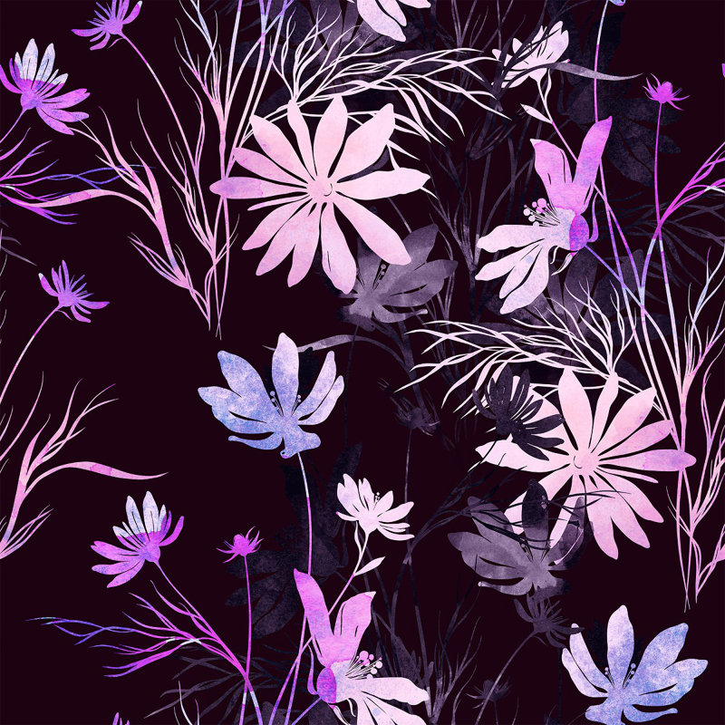 Floral Tile, 2.08' W x 10.42' L