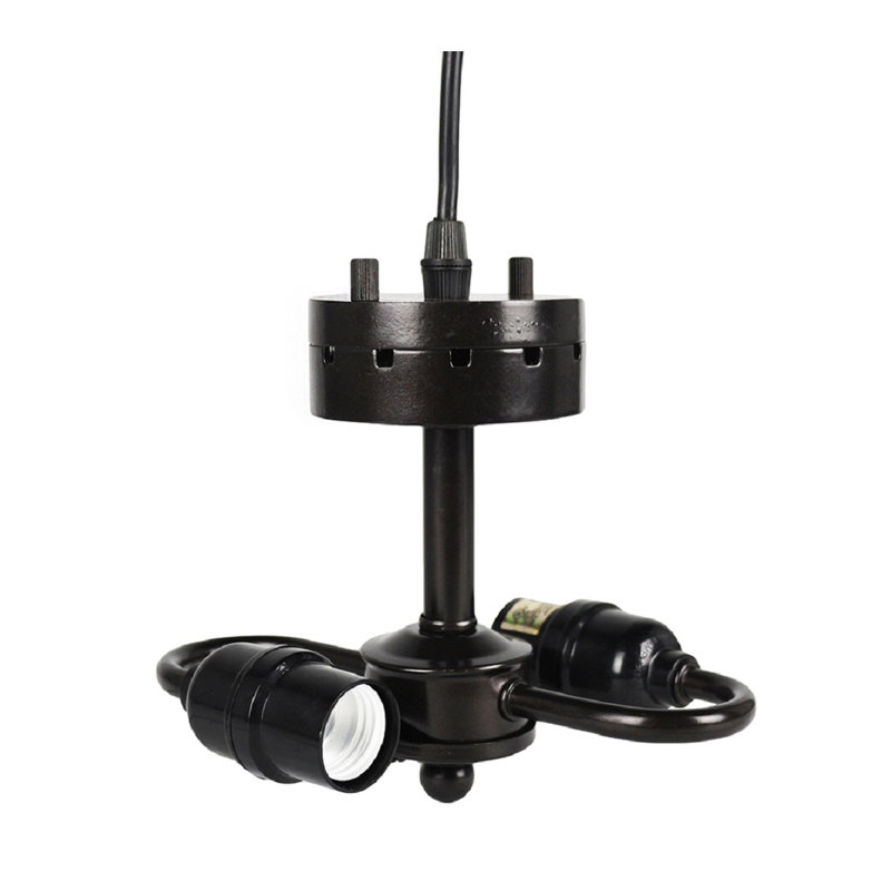 Abiegail Double Bulb Pendant Lamp Base, Black