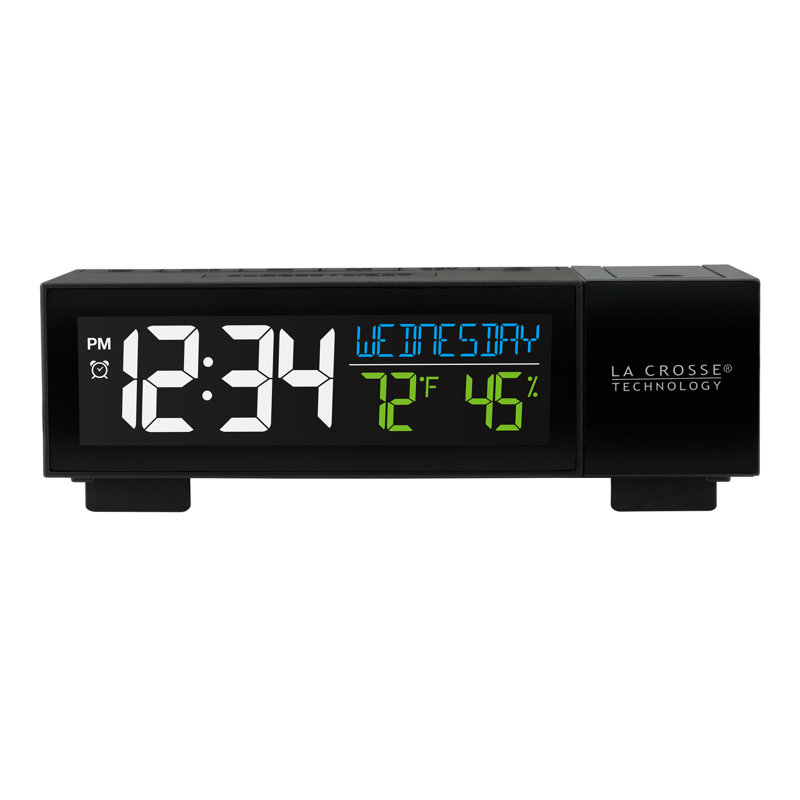 Modern & Contemporary Digital Battery/plugged-in Tabletop Clock with Alarm in Black
